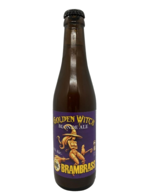 speciaalbier Golden Witch van Brouwerij Brambass. Belgisch blond bier van 5.5%. Bierprofiel: fruitig, smaakvol en doordrinkbaar. Biermunitie, Hoogkarspel, speciaalbier