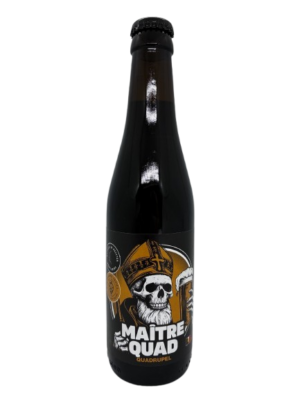 Ontdek Maître Quad van Brouwerij De Meester. Een donkere Belgische quadrupel van 9,5% met een fruitige, krachtige, licht zoete volle smaak.